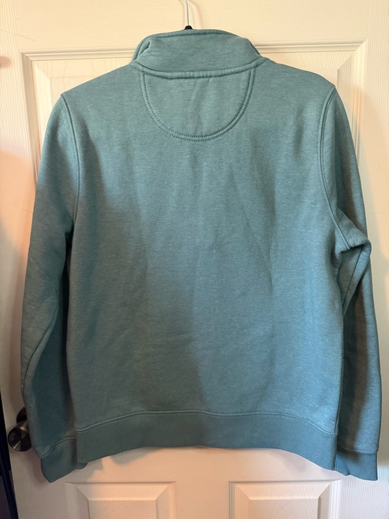 Carhartt Woman’s Relaxed Fit Quarter Zip Green Pullover Sweatshirt Medium - Picture 6 of 8